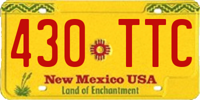 NM license plate 430TTC