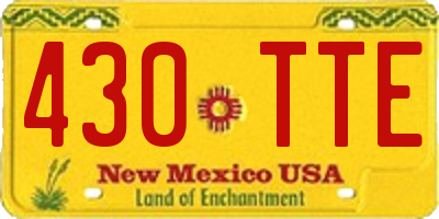 NM license plate 430TTE