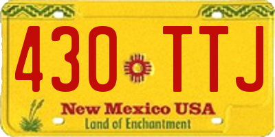 NM license plate 430TTJ