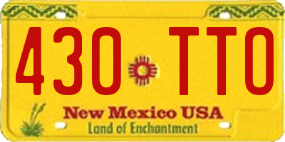 NM license plate 430TTO
