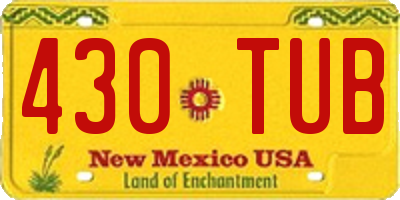 NM license plate 430TUB
