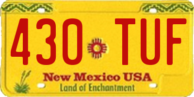 NM license plate 430TUF