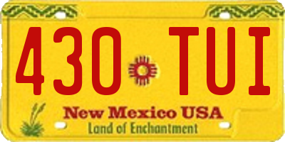 NM license plate 430TUI