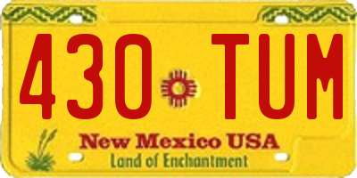 NM license plate 430TUM