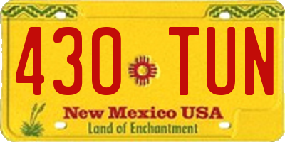 NM license plate 430TUN