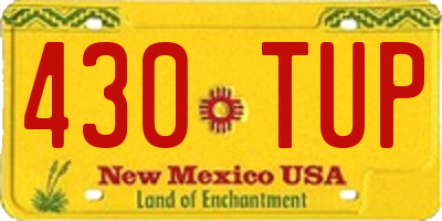 NM license plate 430TUP