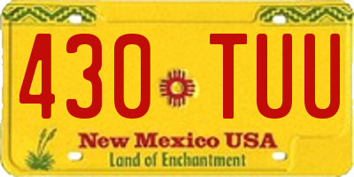 NM license plate 430TUU
