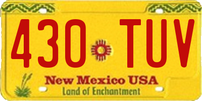 NM license plate 430TUV