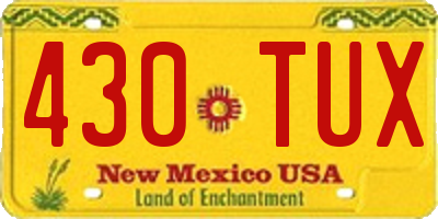 NM license plate 430TUX