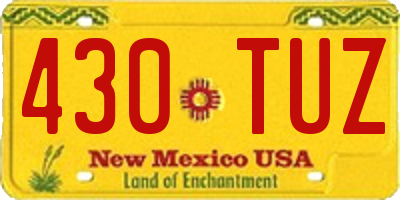 NM license plate 430TUZ