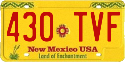 NM license plate 430TVF