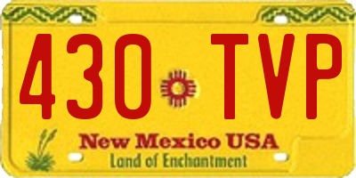 NM license plate 430TVP