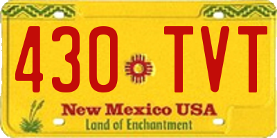 NM license plate 430TVT