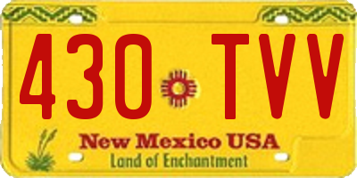 NM license plate 430TVV