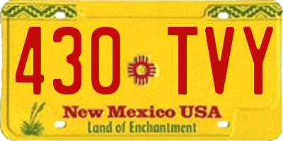 NM license plate 430TVY