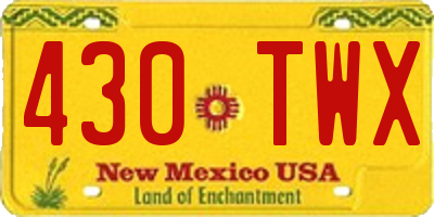 NM license plate 430TWX