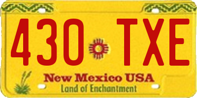 NM license plate 430TXE