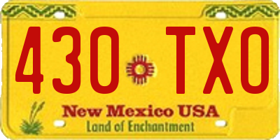 NM license plate 430TXO