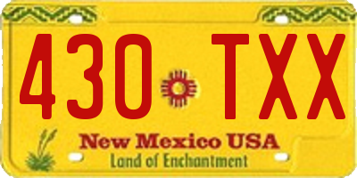 NM license plate 430TXX