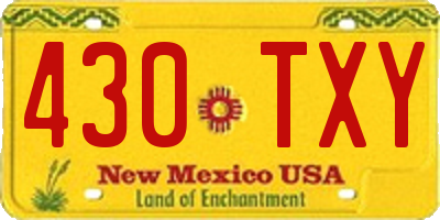 NM license plate 430TXY