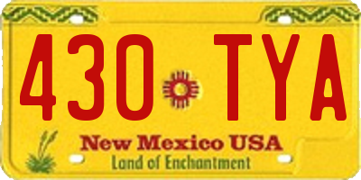 NM license plate 430TYA