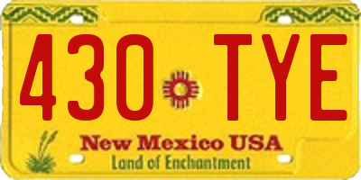 NM license plate 430TYE
