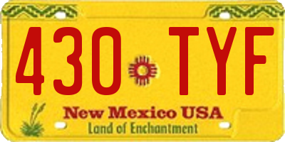 NM license plate 430TYF