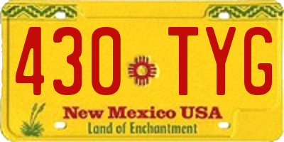 NM license plate 430TYG