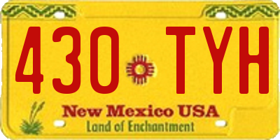 NM license plate 430TYH