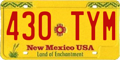 NM license plate 430TYM