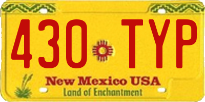 NM license plate 430TYP
