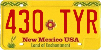 NM license plate 430TYR