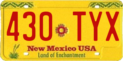 NM license plate 430TYX