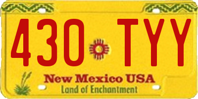 NM license plate 430TYY