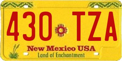 NM license plate 430TZA