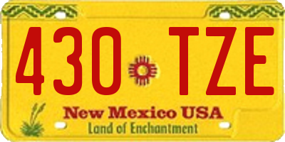 NM license plate 430TZE