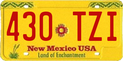 NM license plate 430TZI