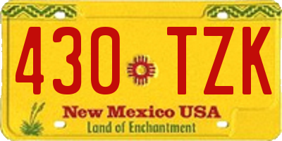 NM license plate 430TZK