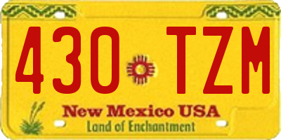 NM license plate 430TZM