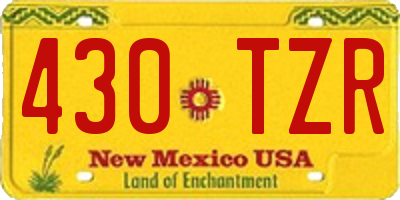 NM license plate 430TZR