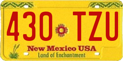 NM license plate 430TZU