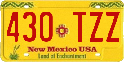 NM license plate 430TZZ