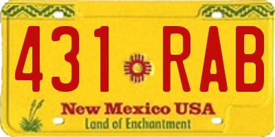 NM license plate 431RAB