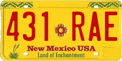 NM license plate 431RAE