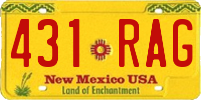 NM license plate 431RAG