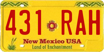 NM license plate 431RAH