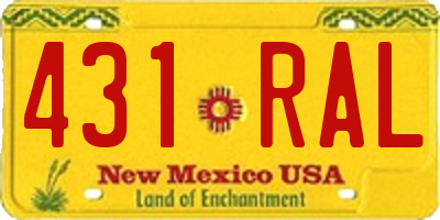 NM license plate 431RAL