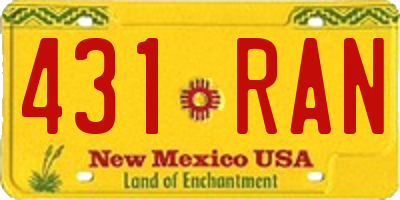 NM license plate 431RAN