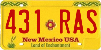 NM license plate 431RAS