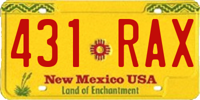 NM license plate 431RAX
